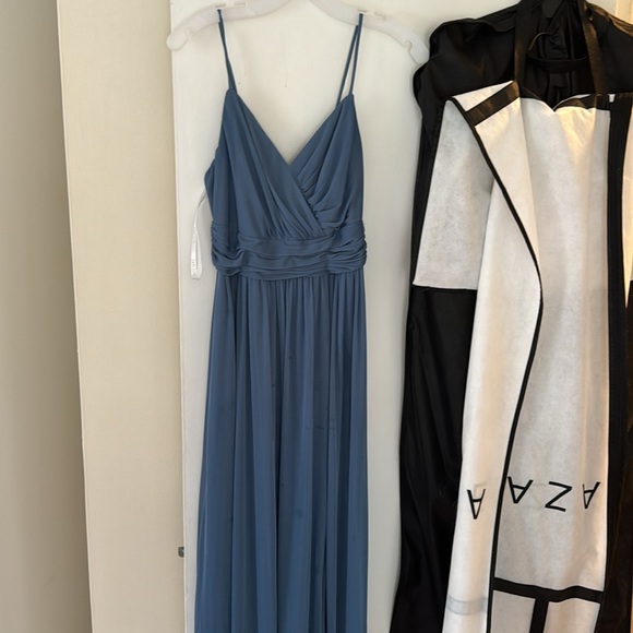 DAVIDS BRIDAL STEEL BLUE DRESS - Picture 2 of 8